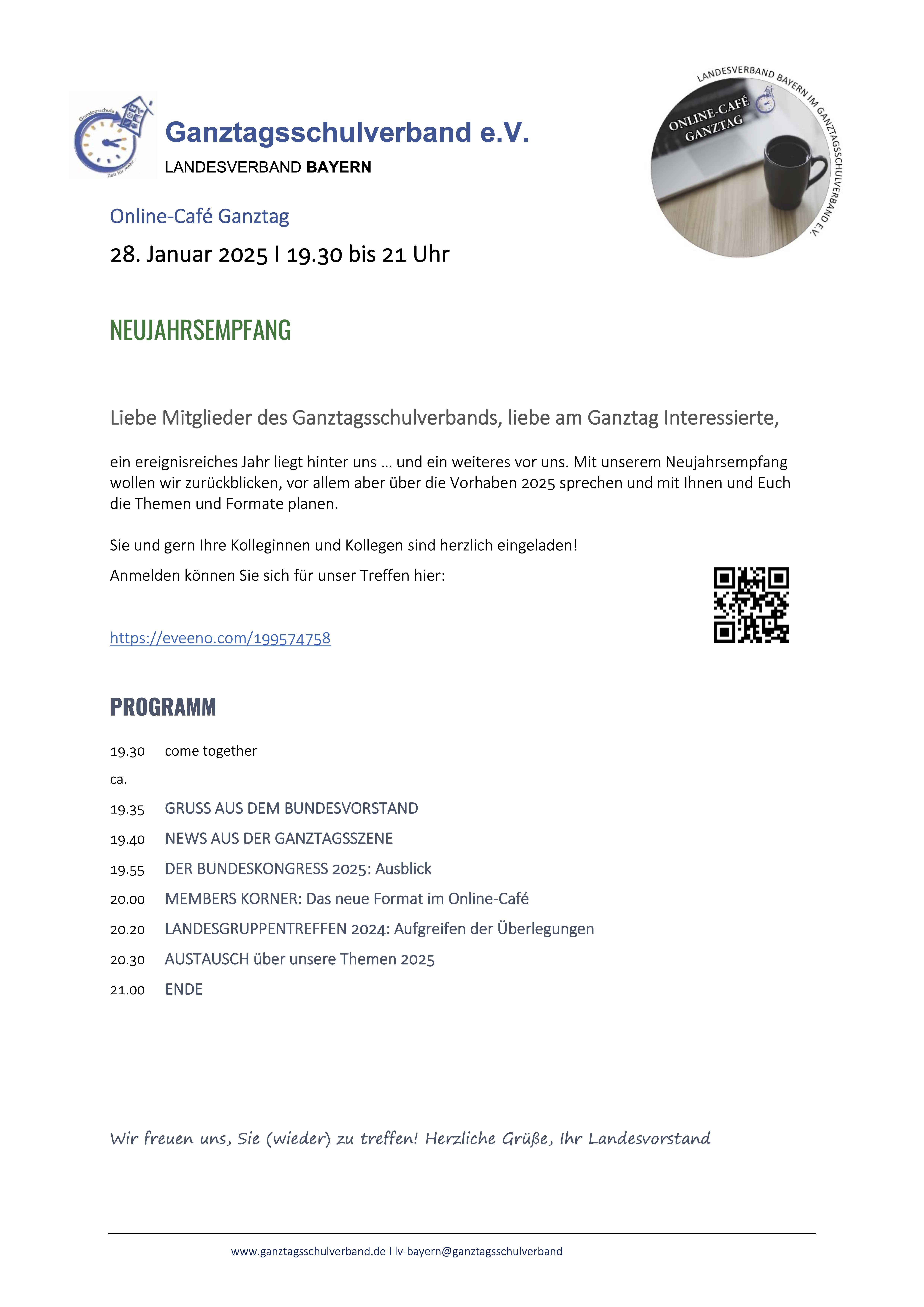 Neujahrsempfang des LV Bayern (online)